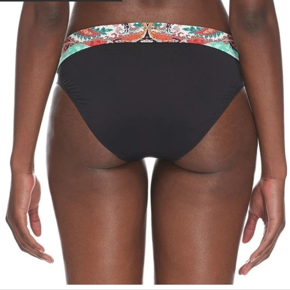 SKYE VIVI BLACK MID WAIST FOLD OVER BIKINI BOTTOM, Medium - Picture 3 of 8